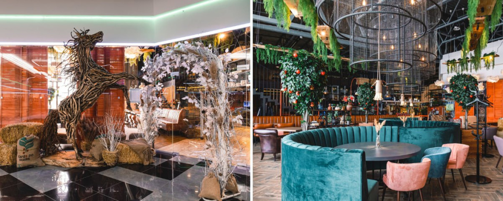 Скульптуры из природных материалов, растения в интерьере Скульптуры из природных материалов, растения в интерьере